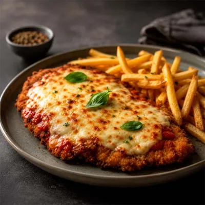 Milanesa napolitana con papas
